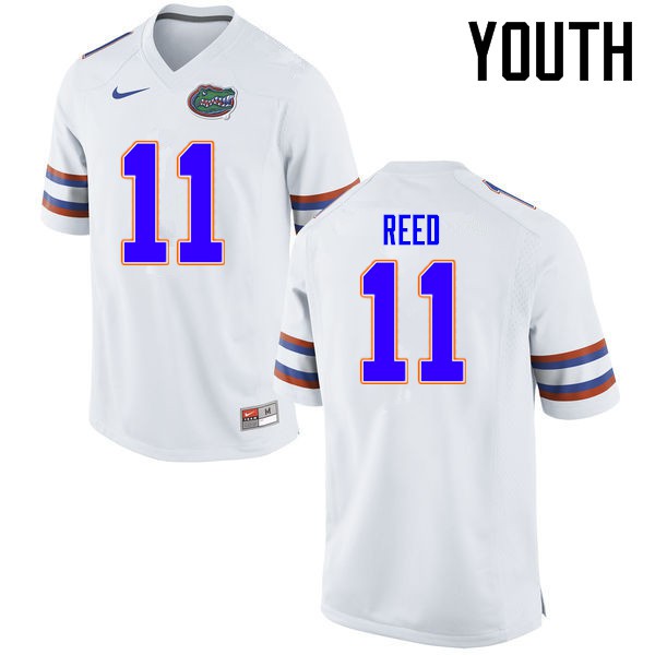 Florida Gators Youth #11 Jordan Reed College Football Jersey White